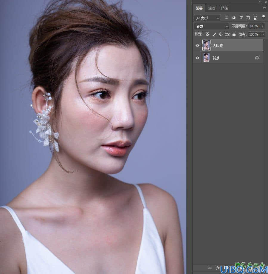 Photoshop人物美白磨皮教程：学习用磨皮及润色技术给美女人物进行美白。