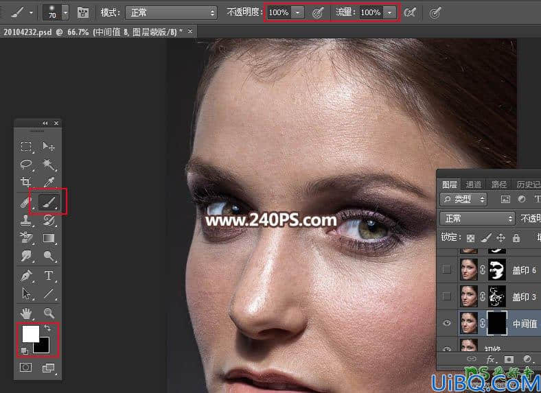 Photoshop给偏色的室内高清美女人像照片进行磨皮美化处理，保细节磨皮教