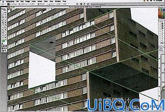 Photoshop把楼房拆分成方块效果