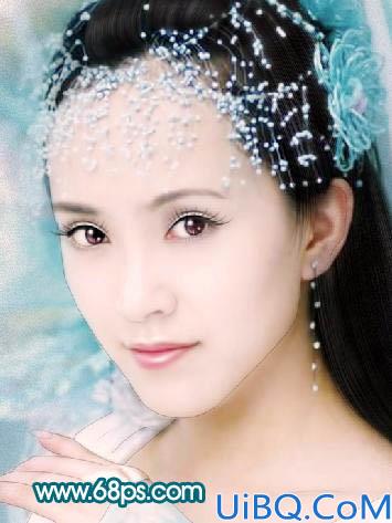 Photoshop制作仿手绘的古典封面美女