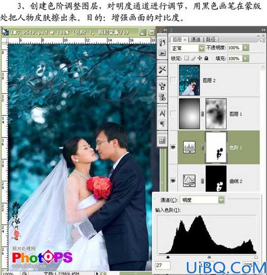 Photoshop调出婚片的稳重深蓝色