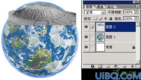 Photoshop简单合成干枯的地球