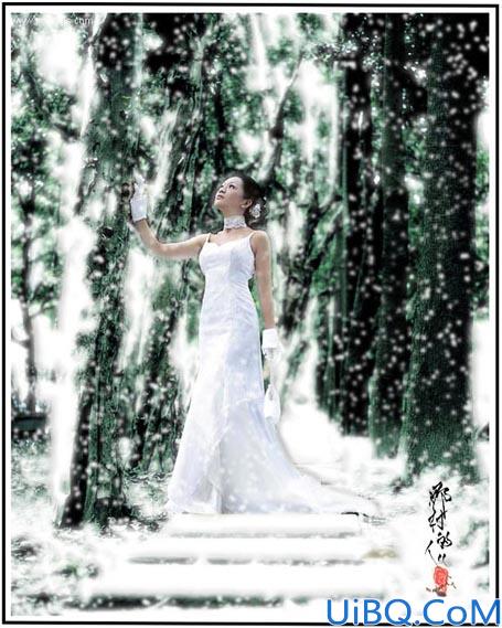 photoshop制作雪景婚纱照片