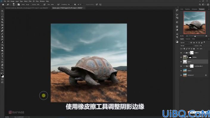 超现实合成，通过Photoshop合成乌龟背上的海洋和城堡的超现实场景