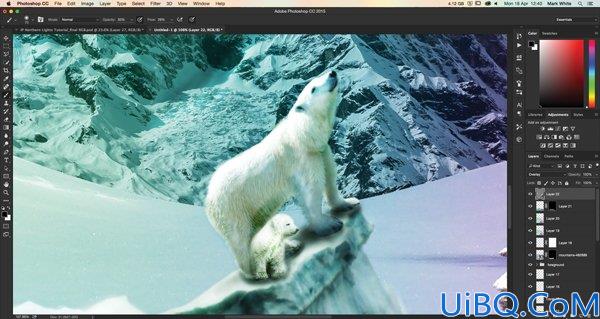 图片合成，用Photoshop做逼真漂亮的北极光彩色效果照片