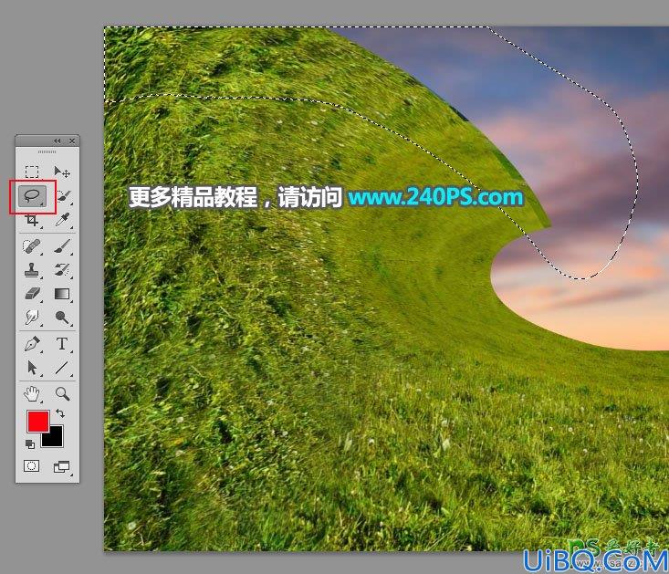 Photoshop合成翻滚的草地波浪特效图片，非常壮观宏伟。