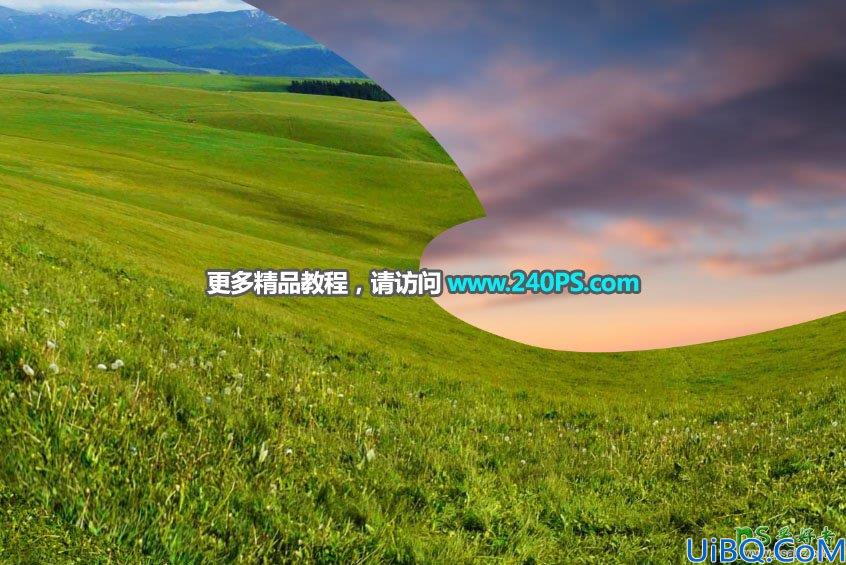 Photoshop合成翻滚的草地波浪特效图片，非常壮观宏伟。