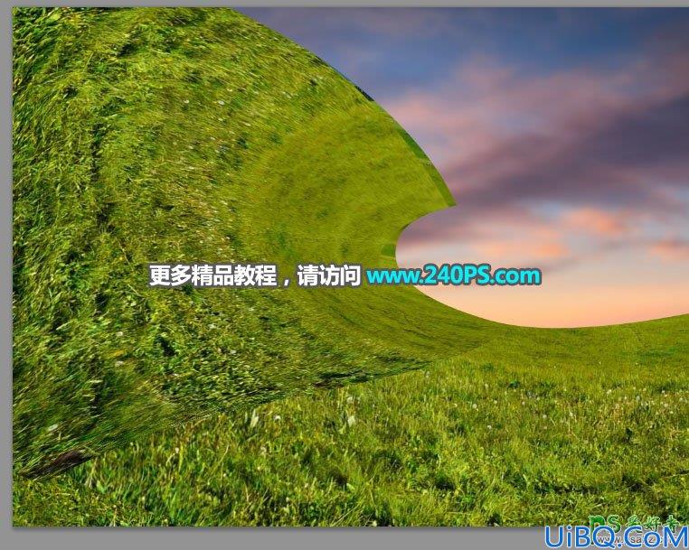 Photoshop合成翻滚的草地波浪特效图片，非常壮观宏伟。