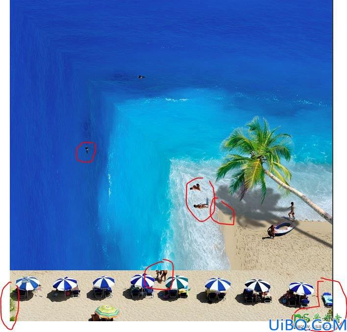 Photoshop图片合成教程：打造错觉感的三维立体海滩效果图，3D效果海滩图