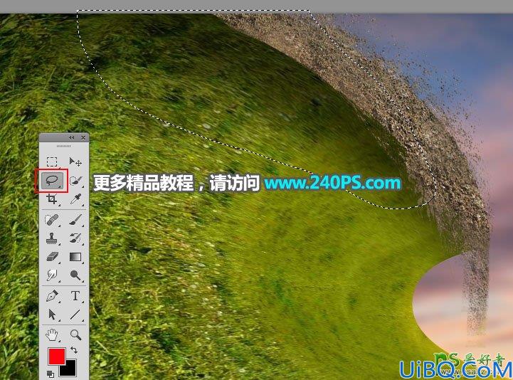 Photoshop合成翻滚的草地波浪特效图片，非常壮观宏伟。