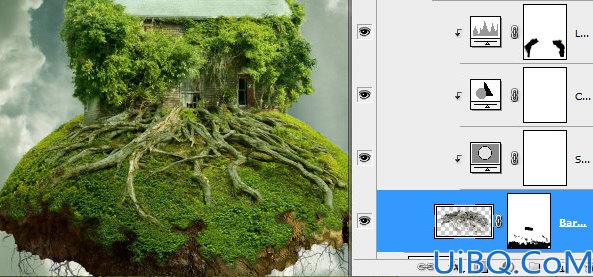 Photoshop合成空中树屋场景教程