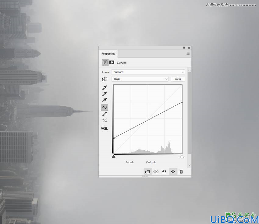 Photoshop合成两个城市建筑之间通过一个缆绳来连接的超现实的城市景观