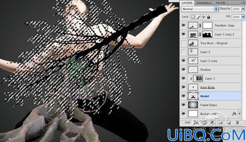 Photoshop合成制作树根人体超自然蜕变场景教程