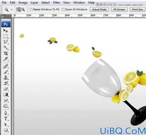 Photoshop合成漂浮在花藤中的创意杯子