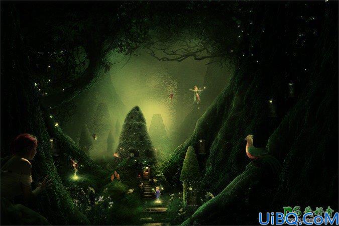Photoshop魔幻场景合成教程:打造森林深处童话世界里奇幻的精灵场景特效