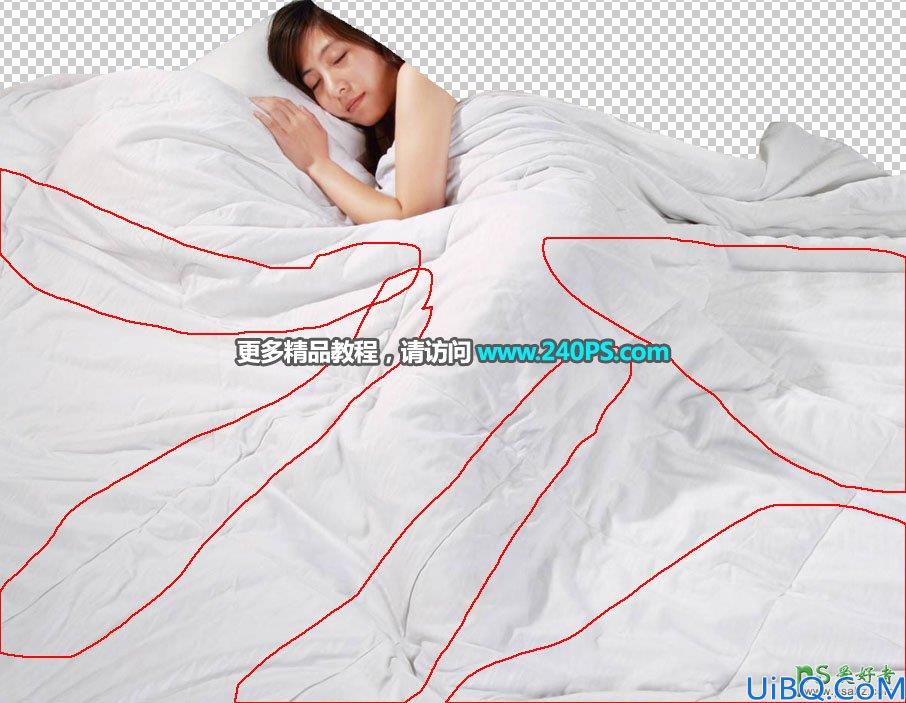 PhotOshop合成睡在沙滩上的少女场景，用浪花当被子熟睡的女子。