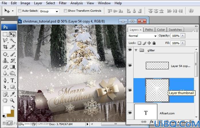 Photoshop设计超美的圣诞节挂历教程