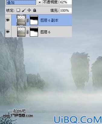 Photoshop照片合成山谷中小村场景