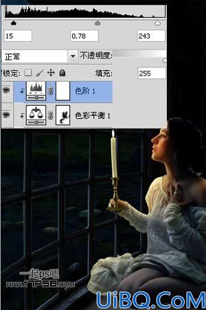 用Photoshop合成烛光美女夜景