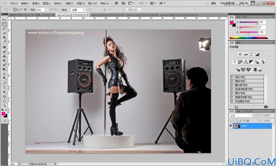 Photoshop合成钢管舞美女场景