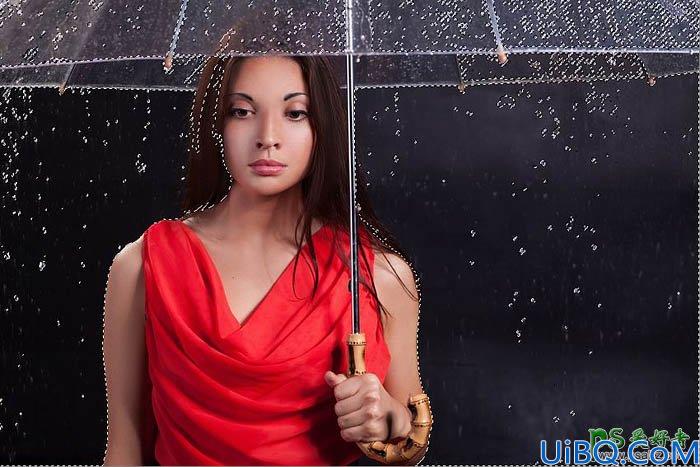 Photoshop美女图片合成教程：打造璀璨雨夜中独自行走的少女，雨中漫步