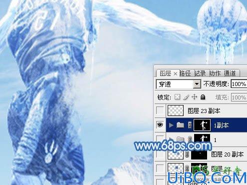 Photoshop人像特效照片合成：打造超酷的冰冻效果的篮球运动员，篮球员冰
