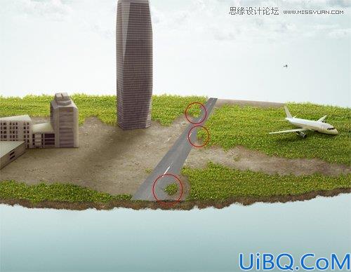 Photoshop合成从悬浮空中城市掉落的卡车