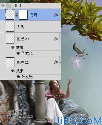 用Photoshop合成山谷仙境美女