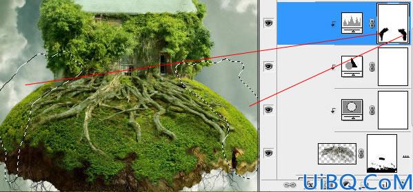 Photoshop合成教程:制作漂浮在空中的树屋