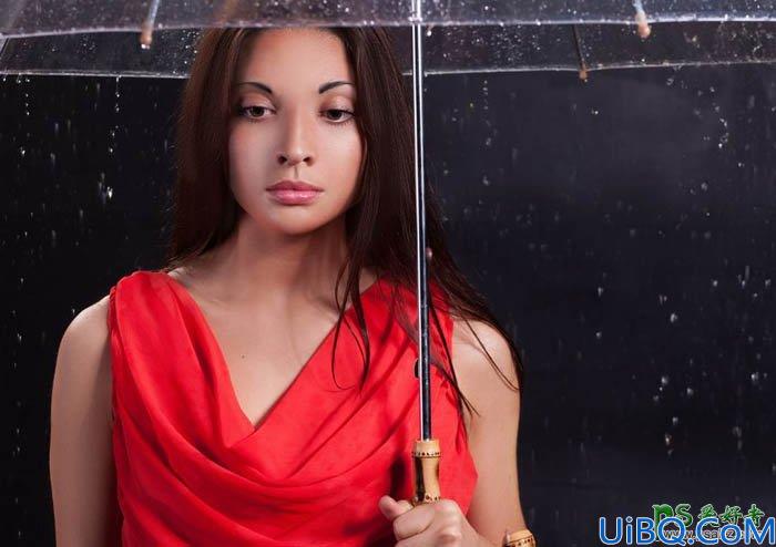 Photoshop美女图片合成教程：打造璀璨雨夜中独自行走的少女，雨中漫步