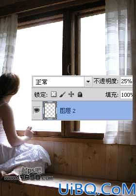 用Photoshop合成梦幻临窗观景美女