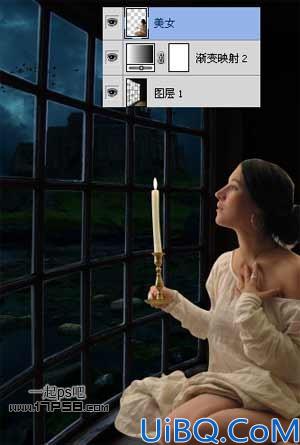 用Photoshop合成烛光美女夜景