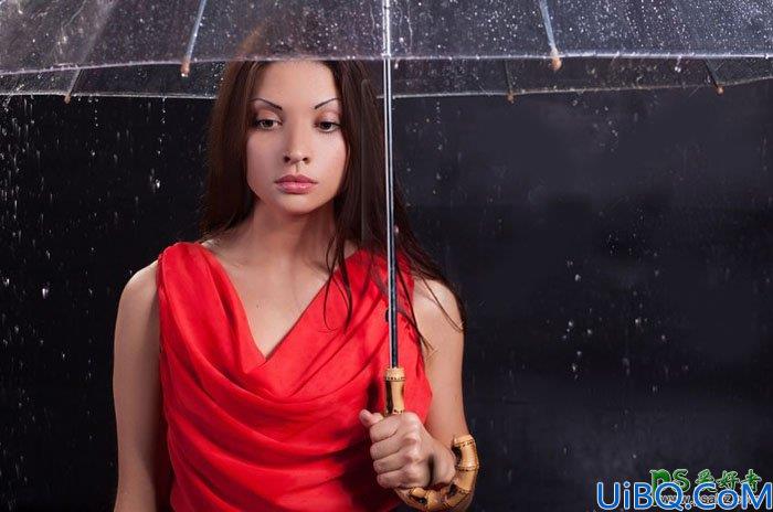 Photoshop美女图片合成教程：打造璀璨雨夜中独自行走的少女，雨中漫步