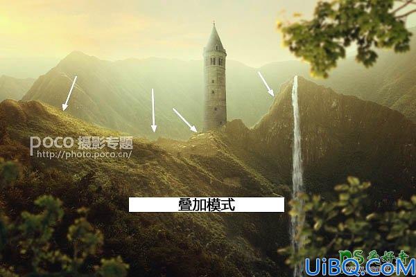 Photoshop图片合成实例：创意打造霞光中西域古建筑屹立在山峰中的场景特