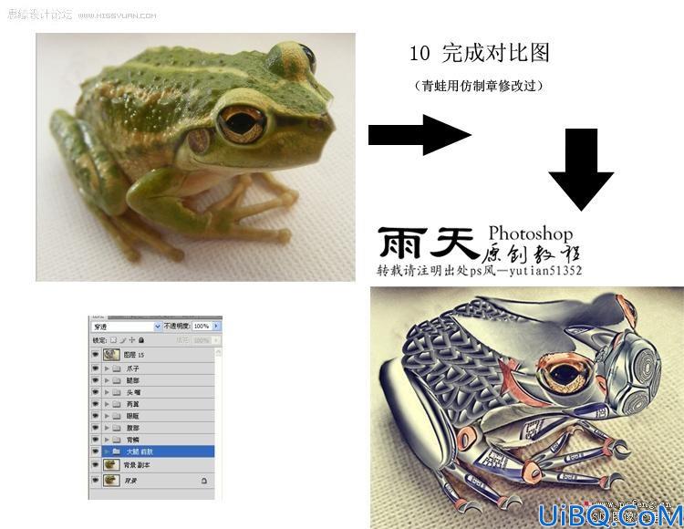 photoshop合成实例教程:合成机器青蛙