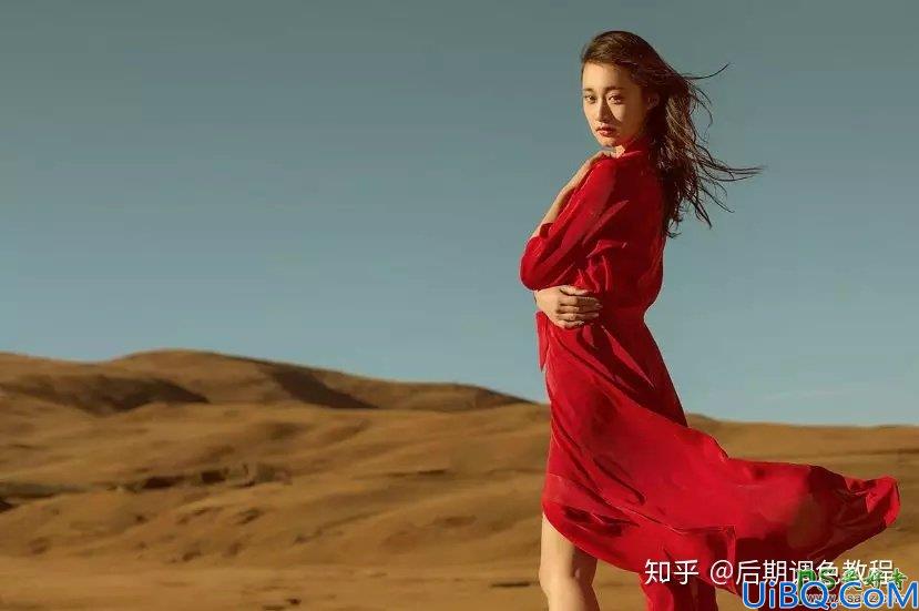 Photoshop美女调色：给外景拍摄的暗调美女调出青绿色广告主题艺术效果