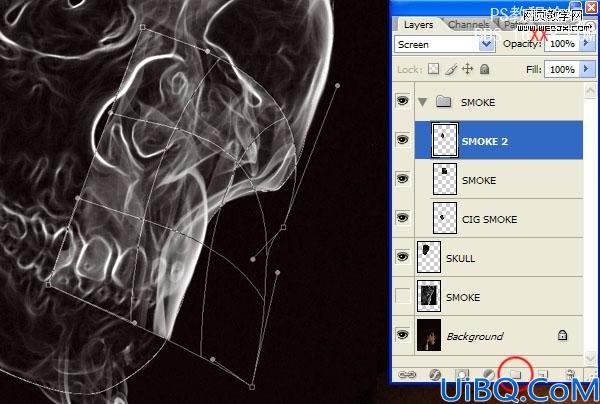 Photoshop合成教程:制作骷髅烟雾禁烟标志