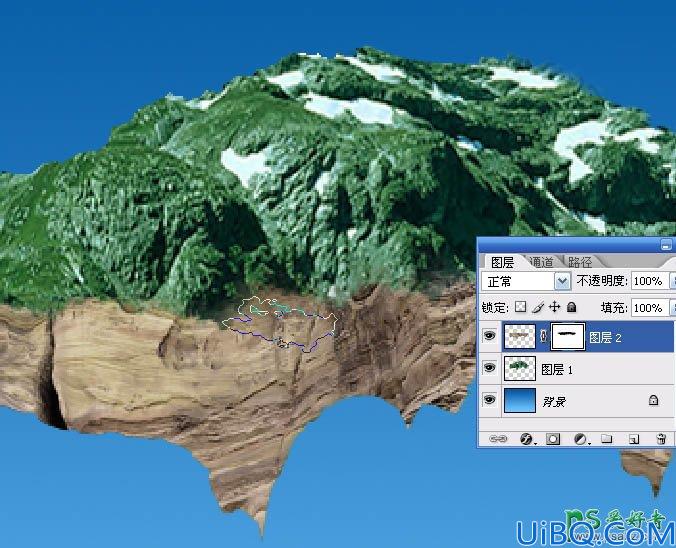 Photoshop合成教程：创意打造一幅在空中漂浮的小岛奇幻景观效果图