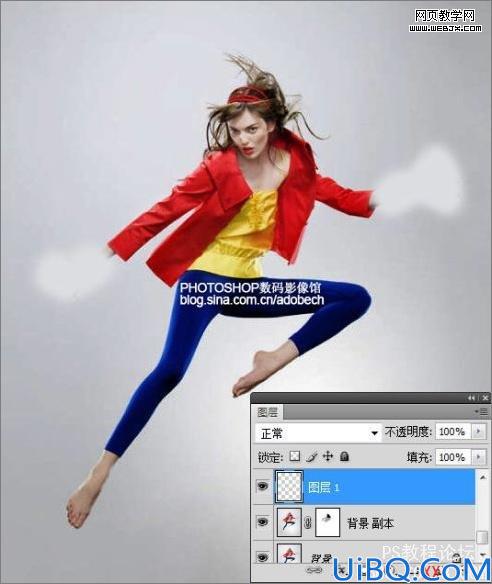 Photoshop照片合成教程:海上踏浪的舞蹈的美女