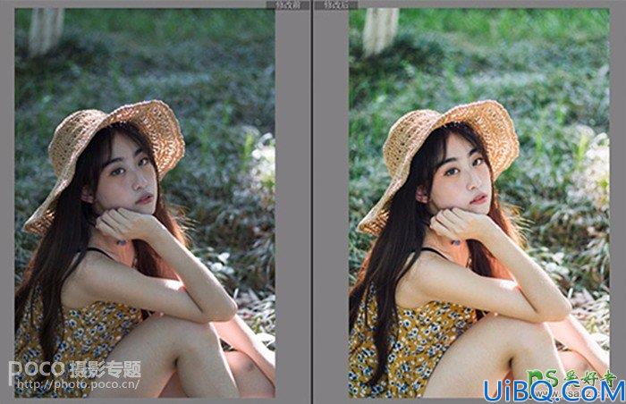 Photoshop女生照片调色：学习给漂亮女生写真照调出夏末秋初清新暖色调。