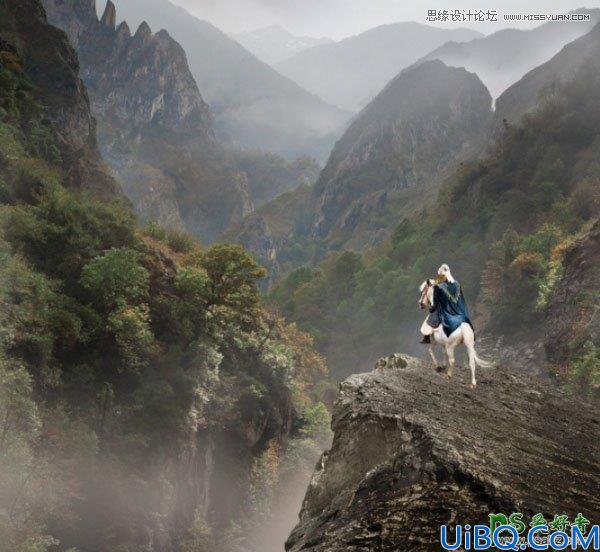 国外Photoshop合成教程：学习国外Photoshop大神Jenny Le合成山谷中瞭望远方的骑