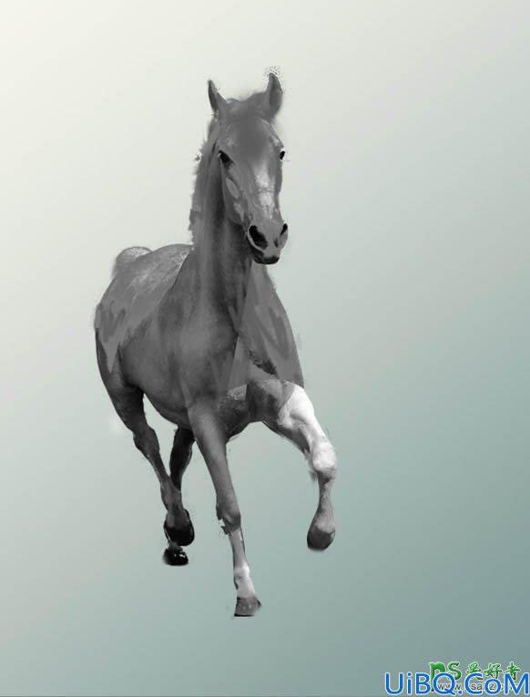 Photoshop合成教程：创意合成从屏幕中跃出的骏马，青铜金马穿跃的特效照