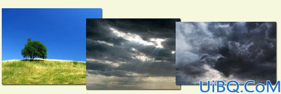 Photoshop合成教程:暗调天空下勇敢的绿树