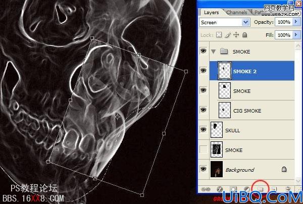 Photoshop合成教程:制作骷髅烟雾禁烟标志