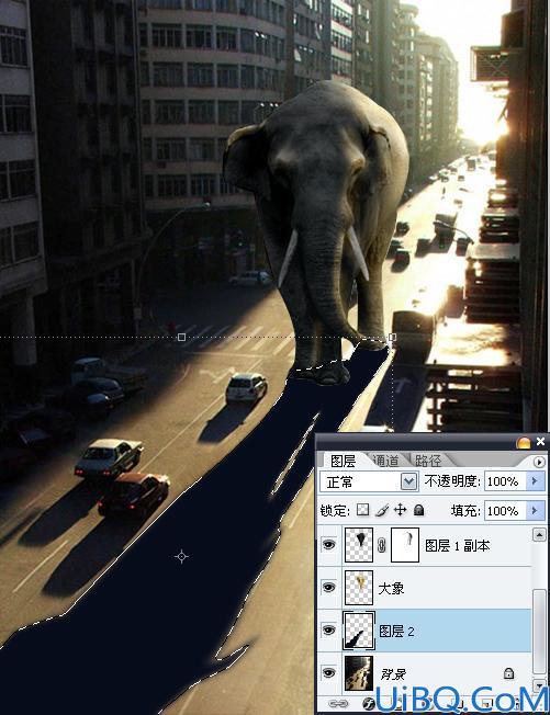 Photoshop合成照片教程:城中大象