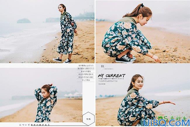 Photoshop摄影后期调色教程：结合LR软件给海景美女照片调出电影胶片效果