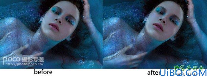 Photoshop人像后期调色教程：给浴缸里的美女废片后期调出唯美主题的蓝色