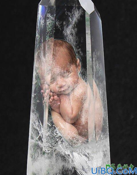 Photoshop婴儿人像合成教程：把婴儿图片与冰凌溶图打造冰冻效果的小孩儿