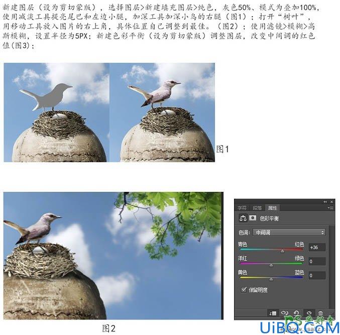 Photoshop合成教程：把树根、骷髅、鸟巢等素材合成出古怪的骷髅树效果图