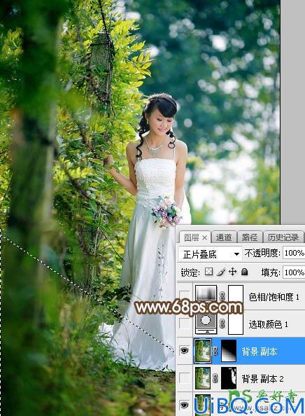 Photoshop婚片调色教程：给灿烂阳光少女婚纱照调出甜美的中性暖色调